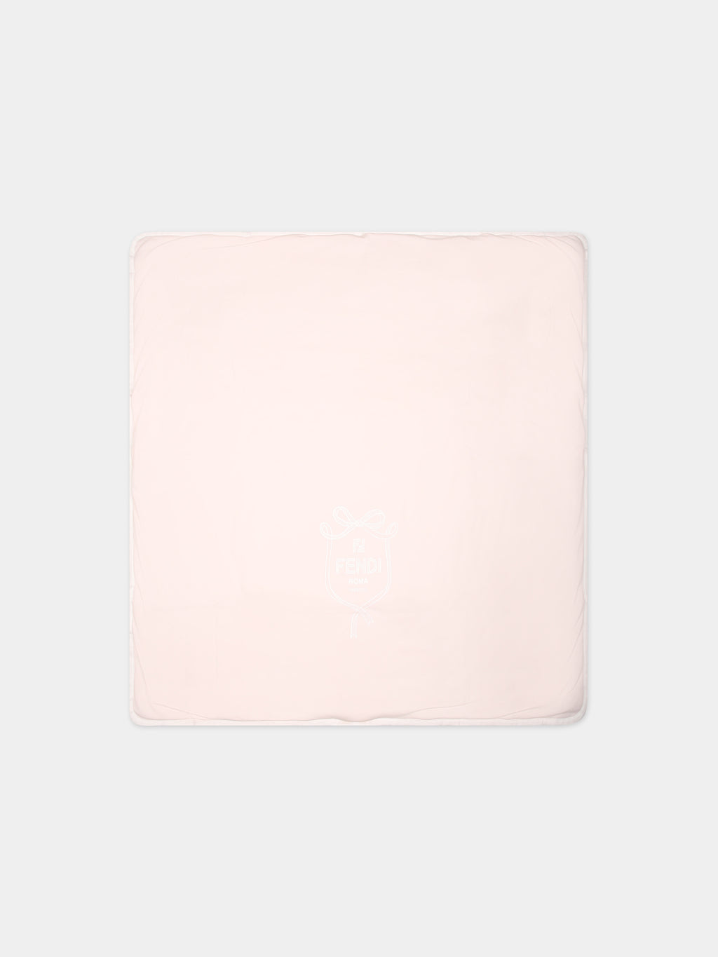 Pink blanket for baby girl with Fendi emblem