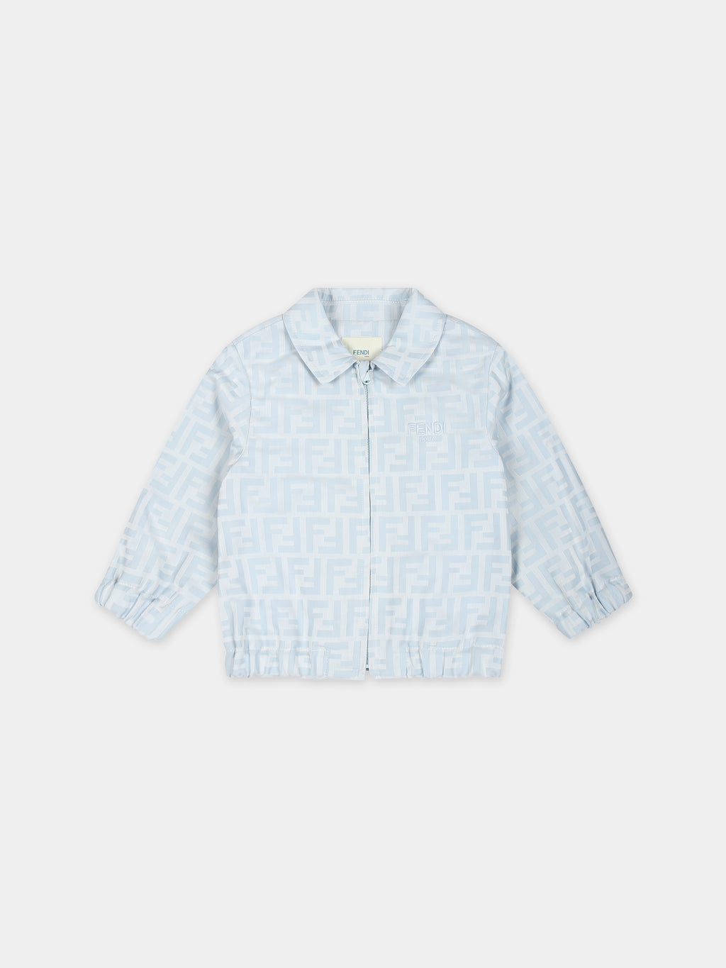 Light blue jacket for baby boy with double F