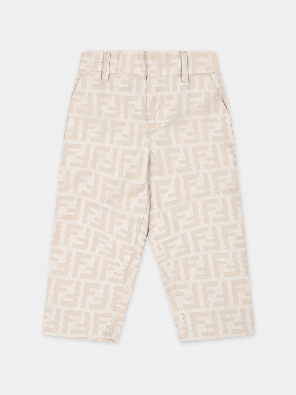 Beige trousers for bbay boy with double F