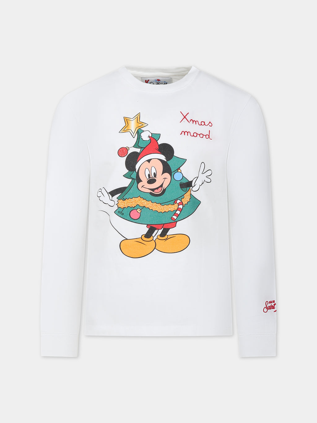 White t-shirt for baby kids with Mickey Mouse