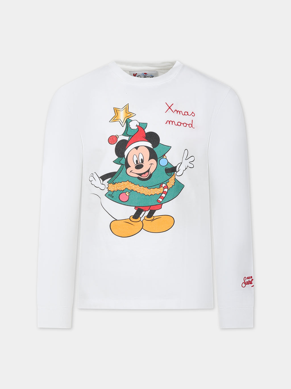 T-shirt bianca per neonati con Topolino