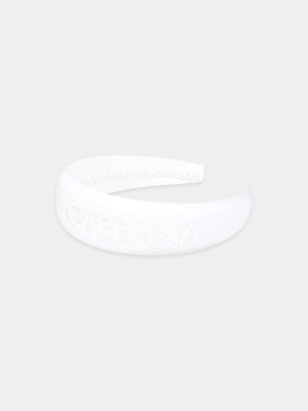 White headband for girl with logo