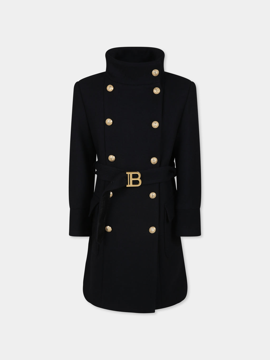 Manteau noir pour fille avec logo