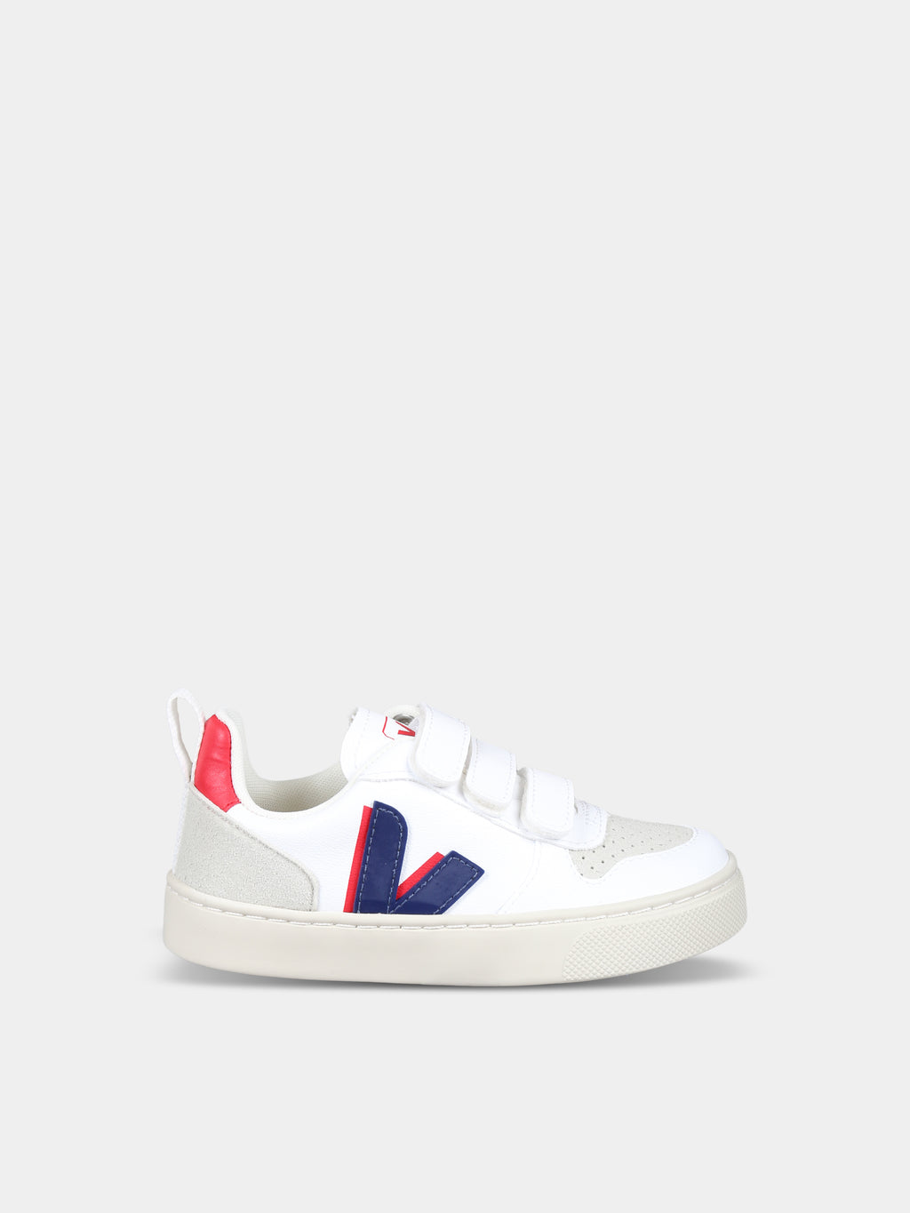 White sneakers for kids with logo