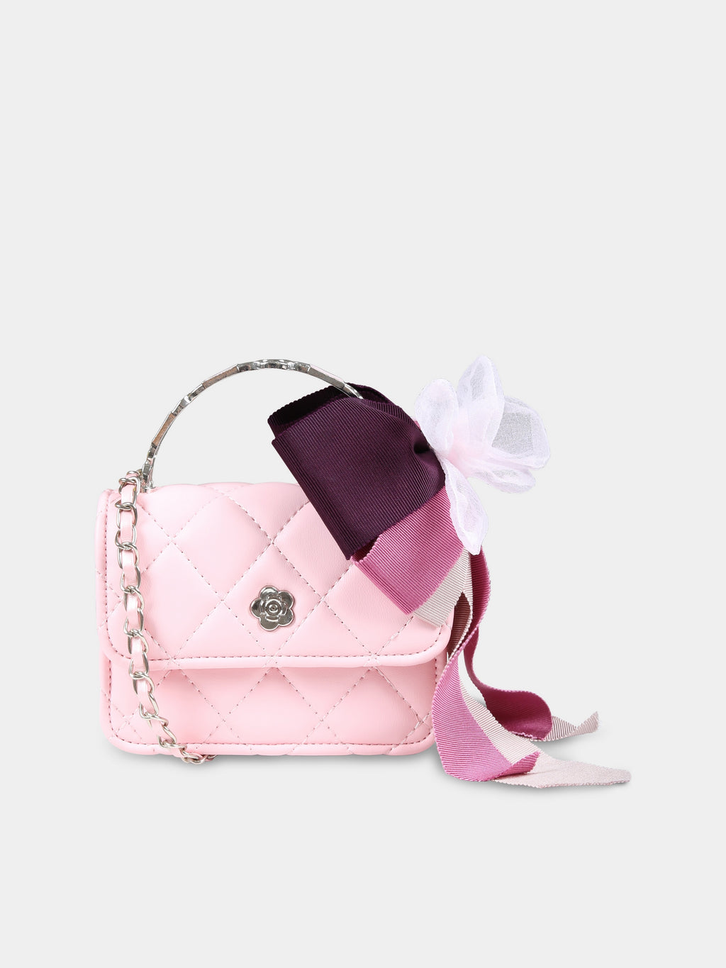 Pink bag for girl with bows