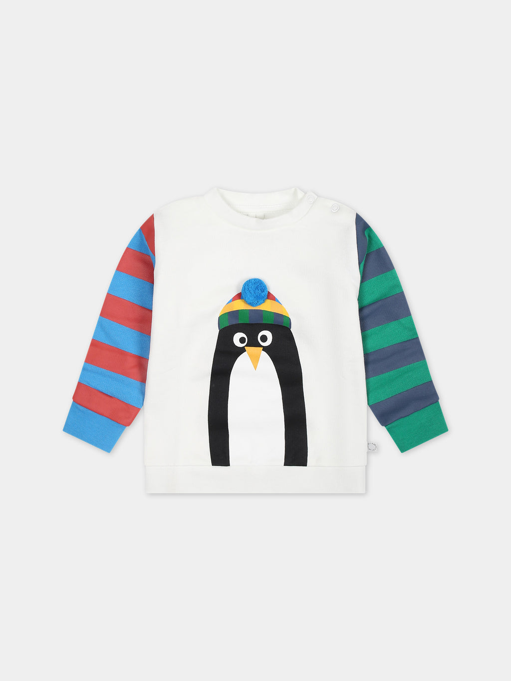 White sweatshirt for baby boy with penguin