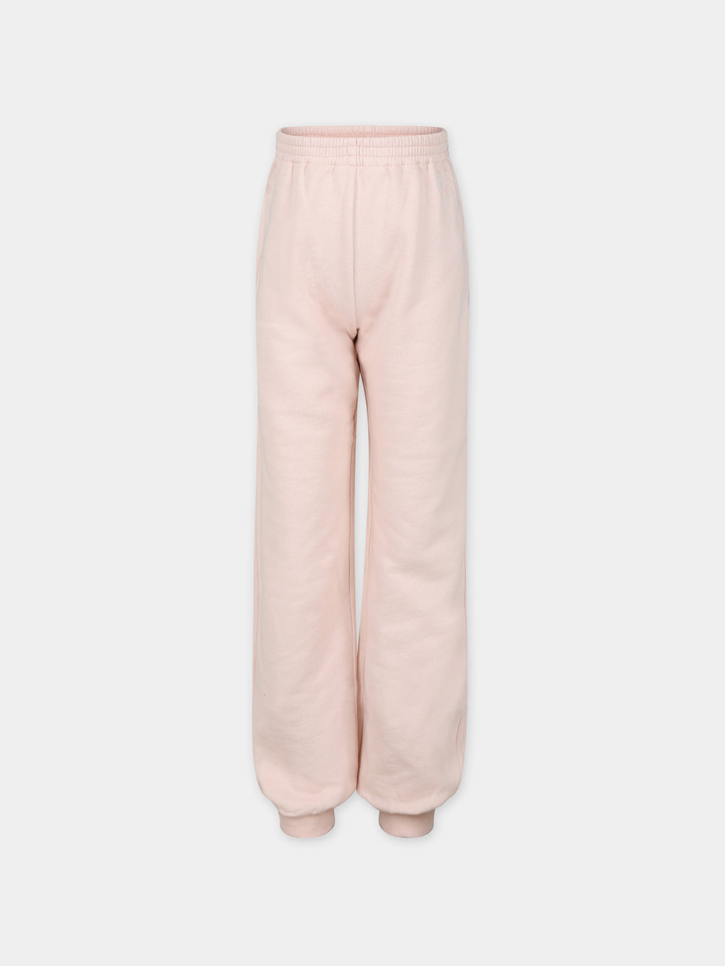 Pantaloni rosa per bambina con logo Gucci 1921