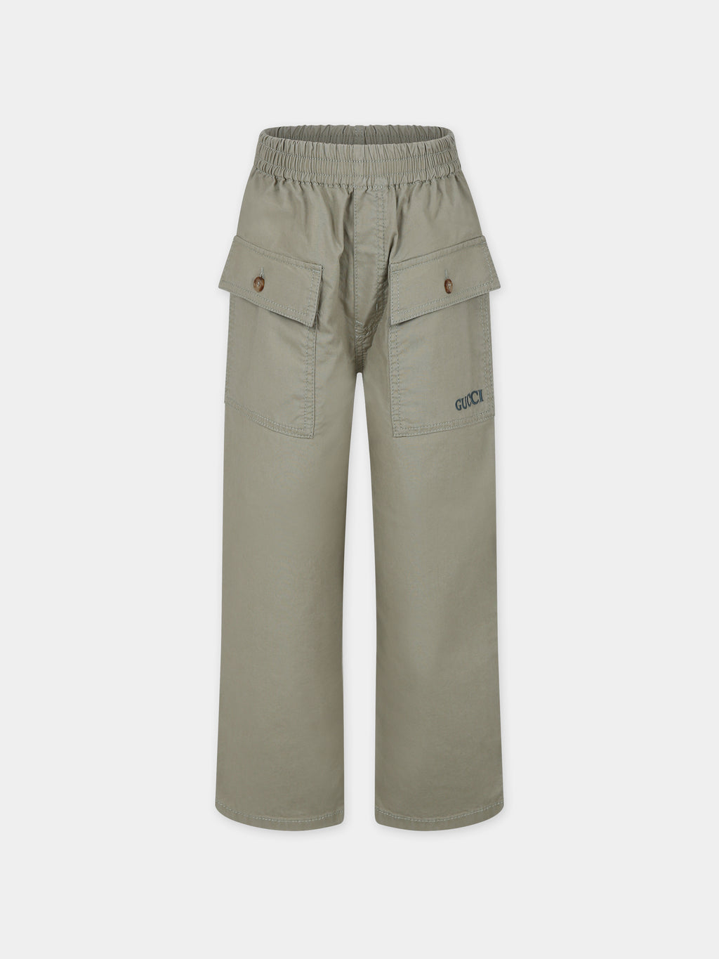 Pantalon vert pour garçon avec logo