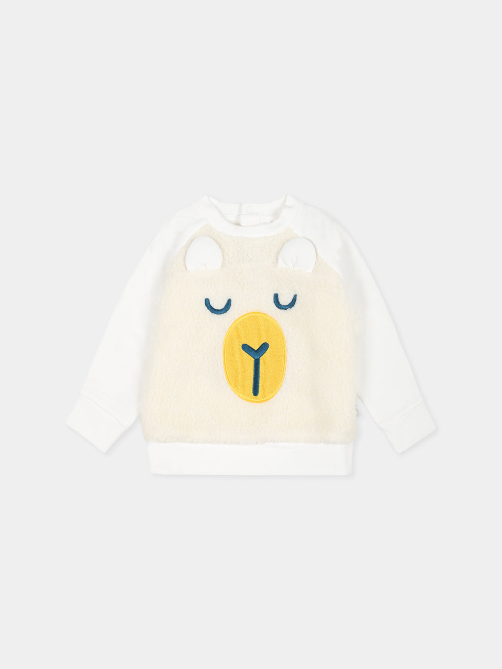 Ivory sweatshirt for baby boy with sheep