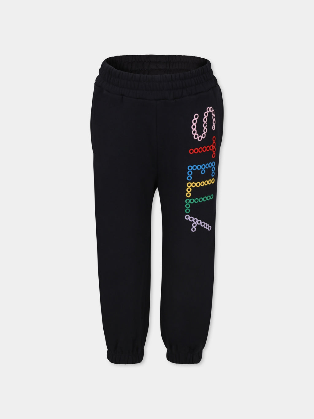 Black trousers for girl with logo