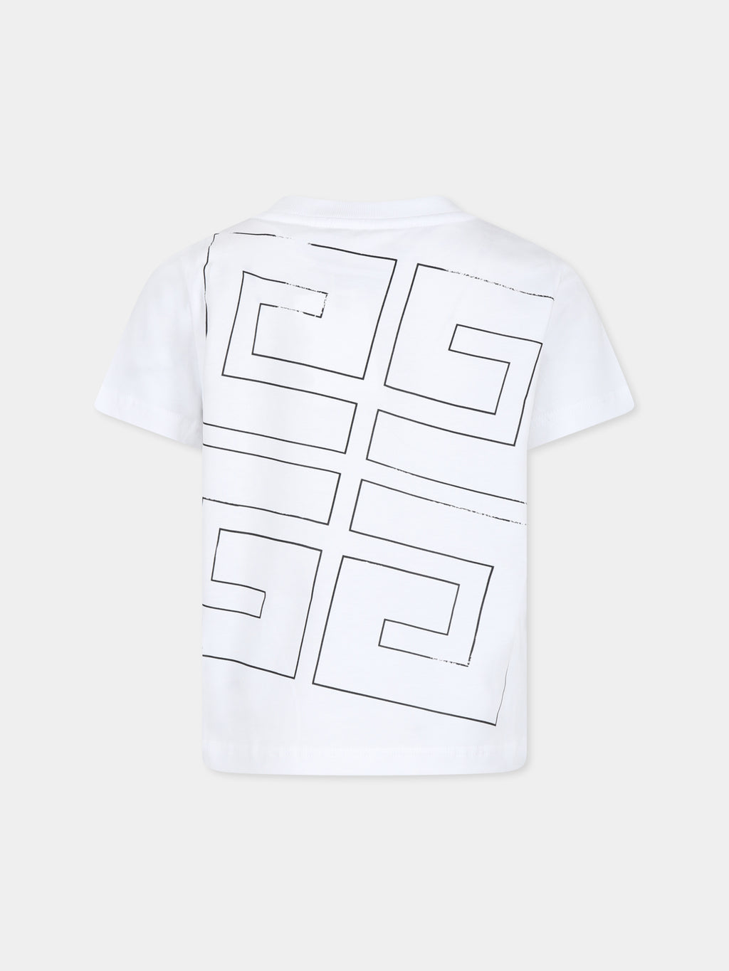 White t-shirt for boy with logo and star