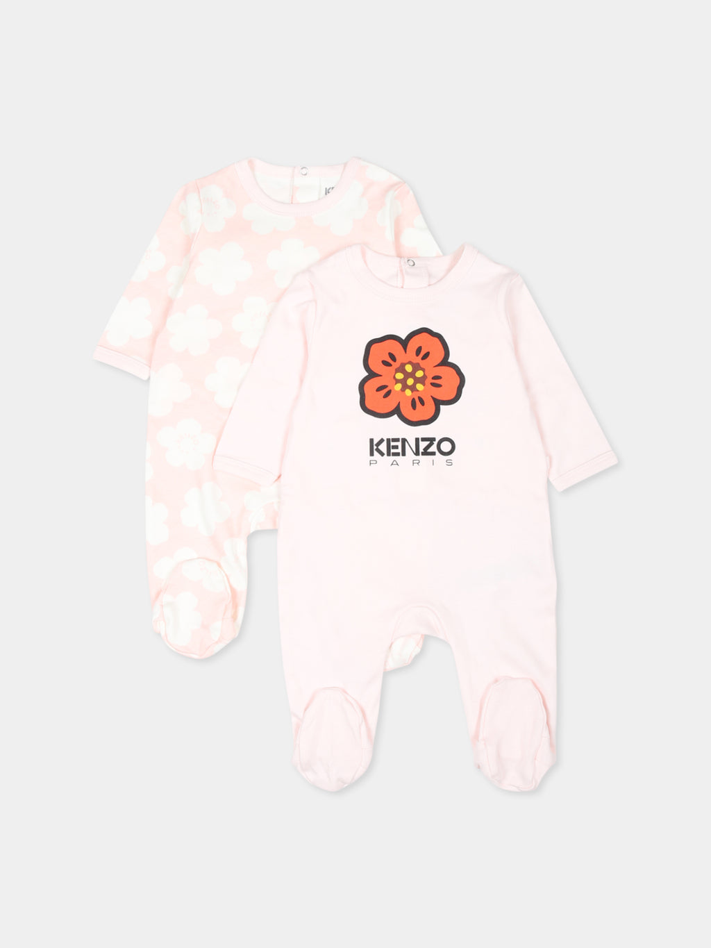 Pink babygrow set for baby girl with Boke flower