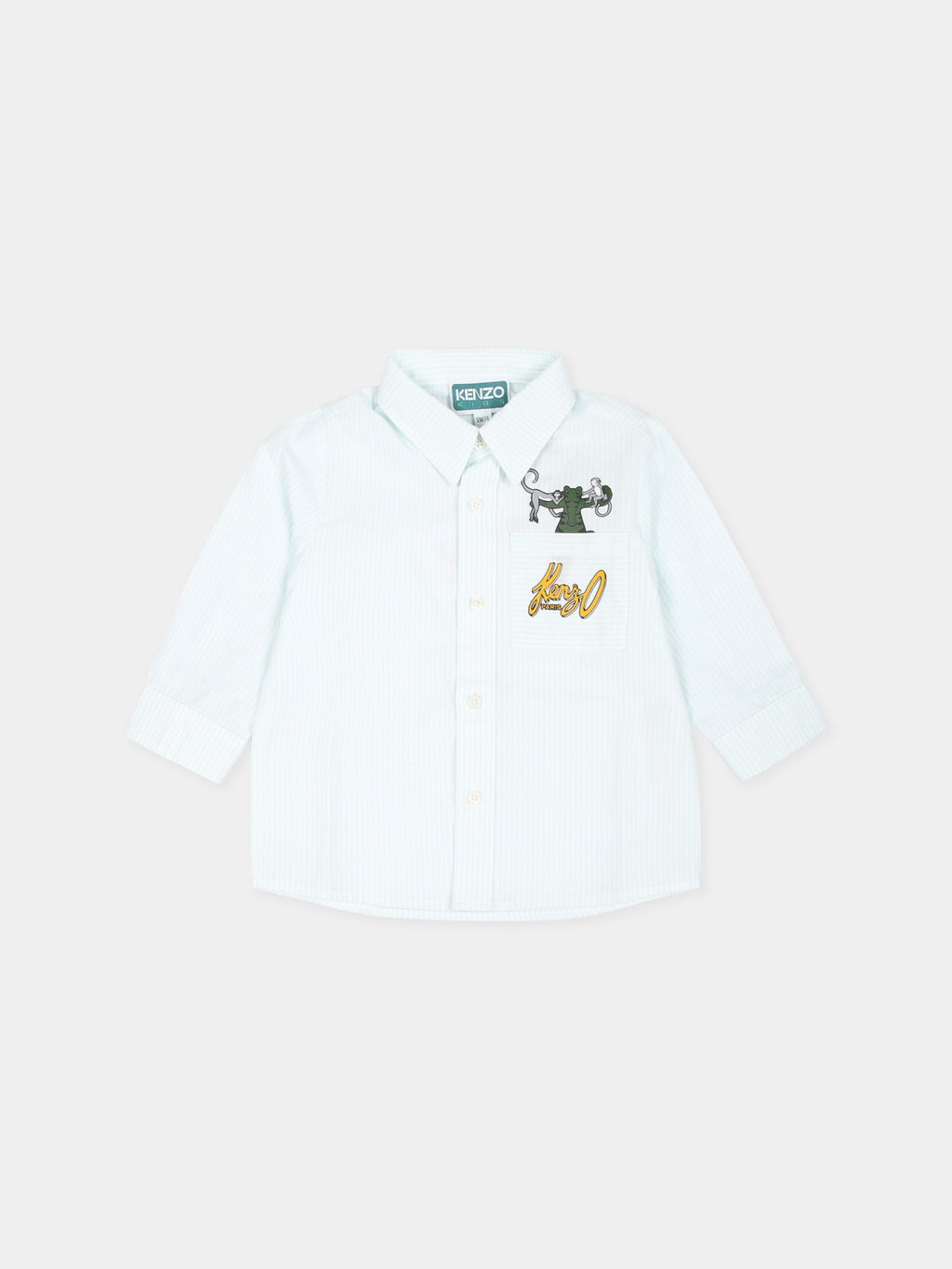 Light blue shirt for baby boy with crocodile