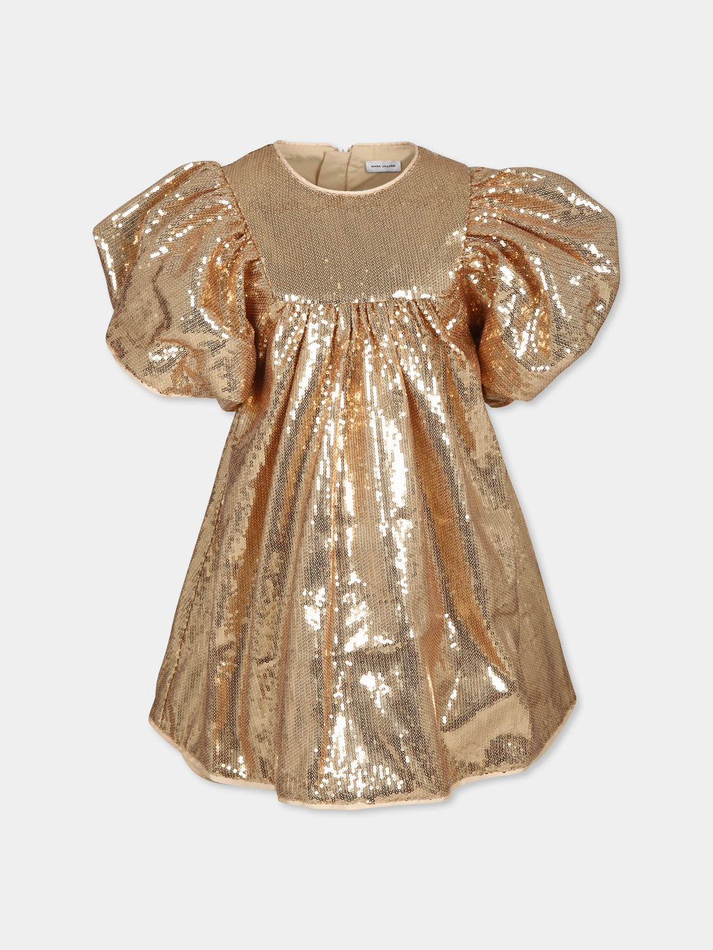 Gold dress for girl with sequins