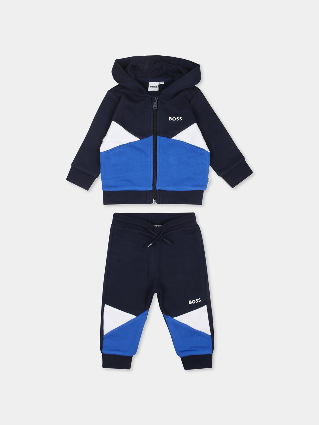 Blue suit for baby boy with logo