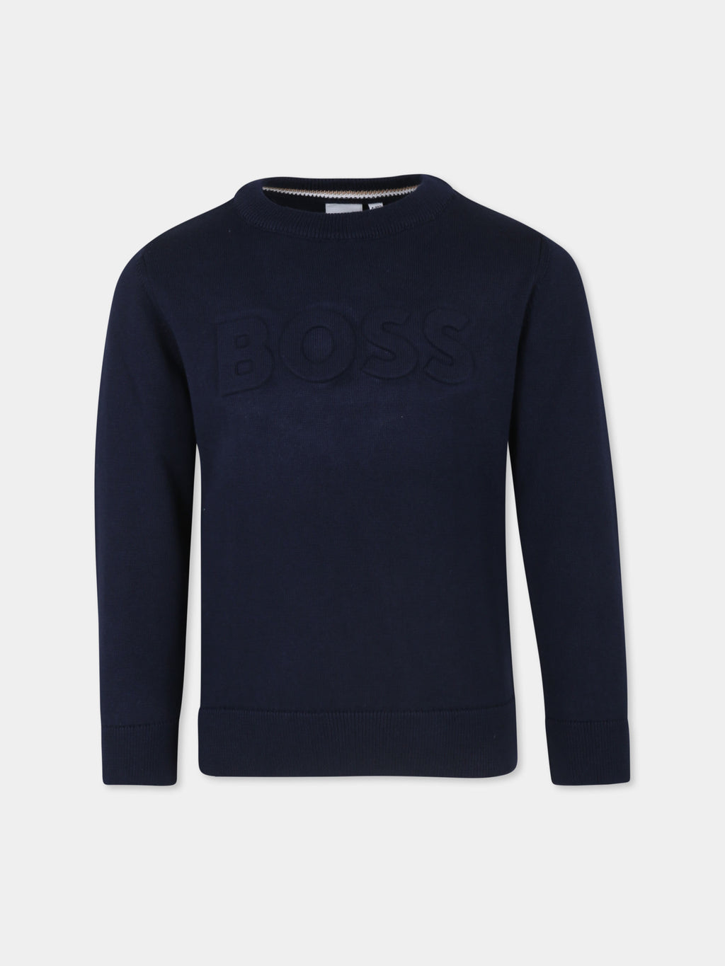 Blue sweater for boy with logo