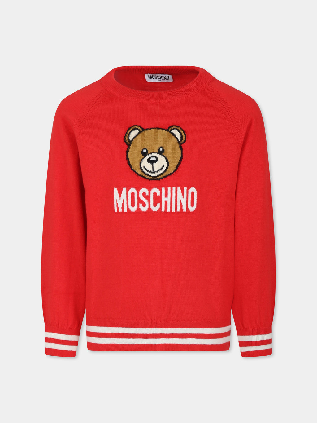 Red sweater for kids with Teddy Bear
