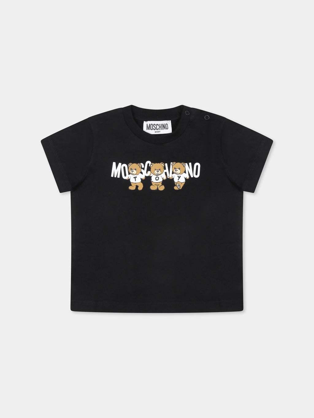 T-shirt nera per neonati con tre Teddy Bears