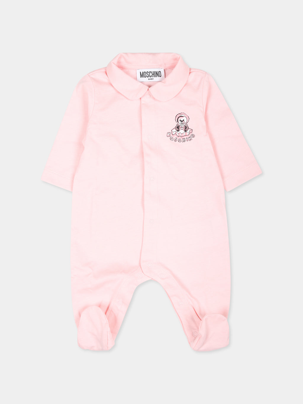 Pink babygrow for baby girl with Teddy Bear