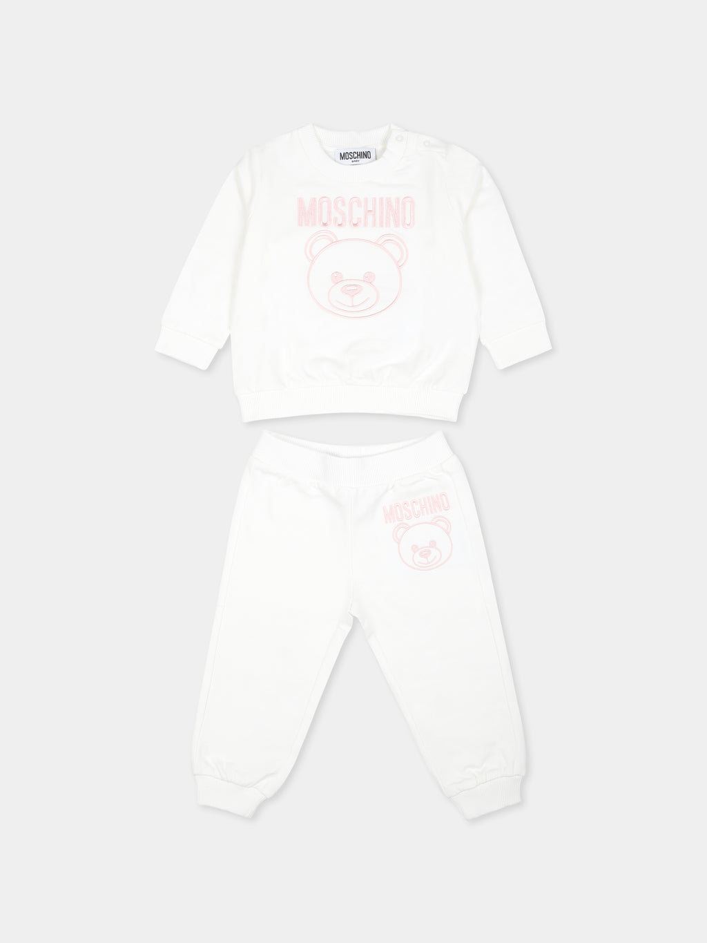 Completo avorio per neonata con Teddy Bear