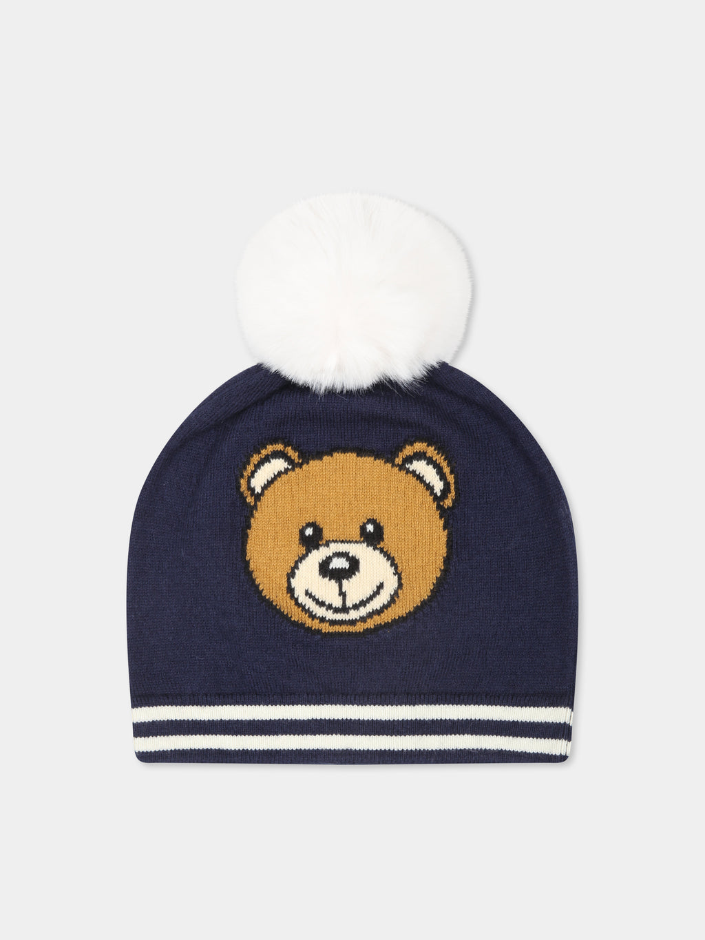 Blue hat for babykids with Teddy Bear