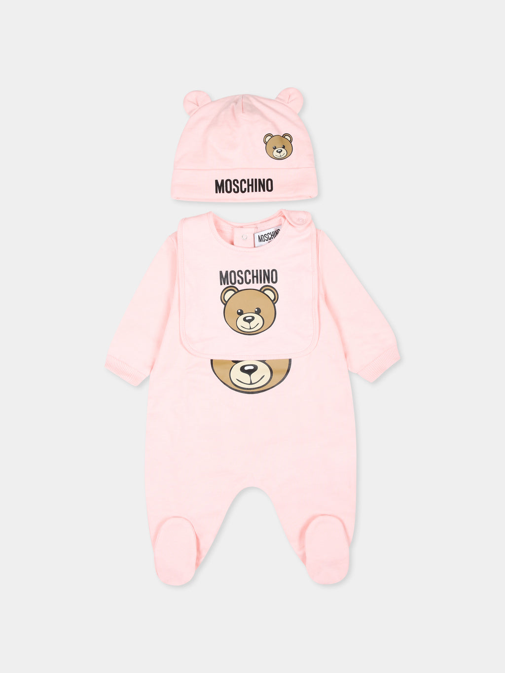 Pink babygrow set for baby girl with Teddy Bear