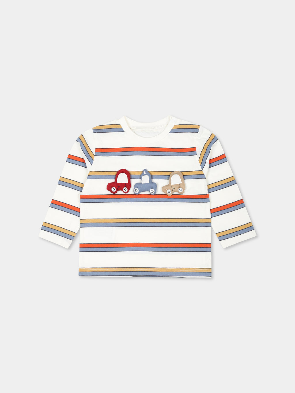 Ivory t-shirt for baby boy with cars