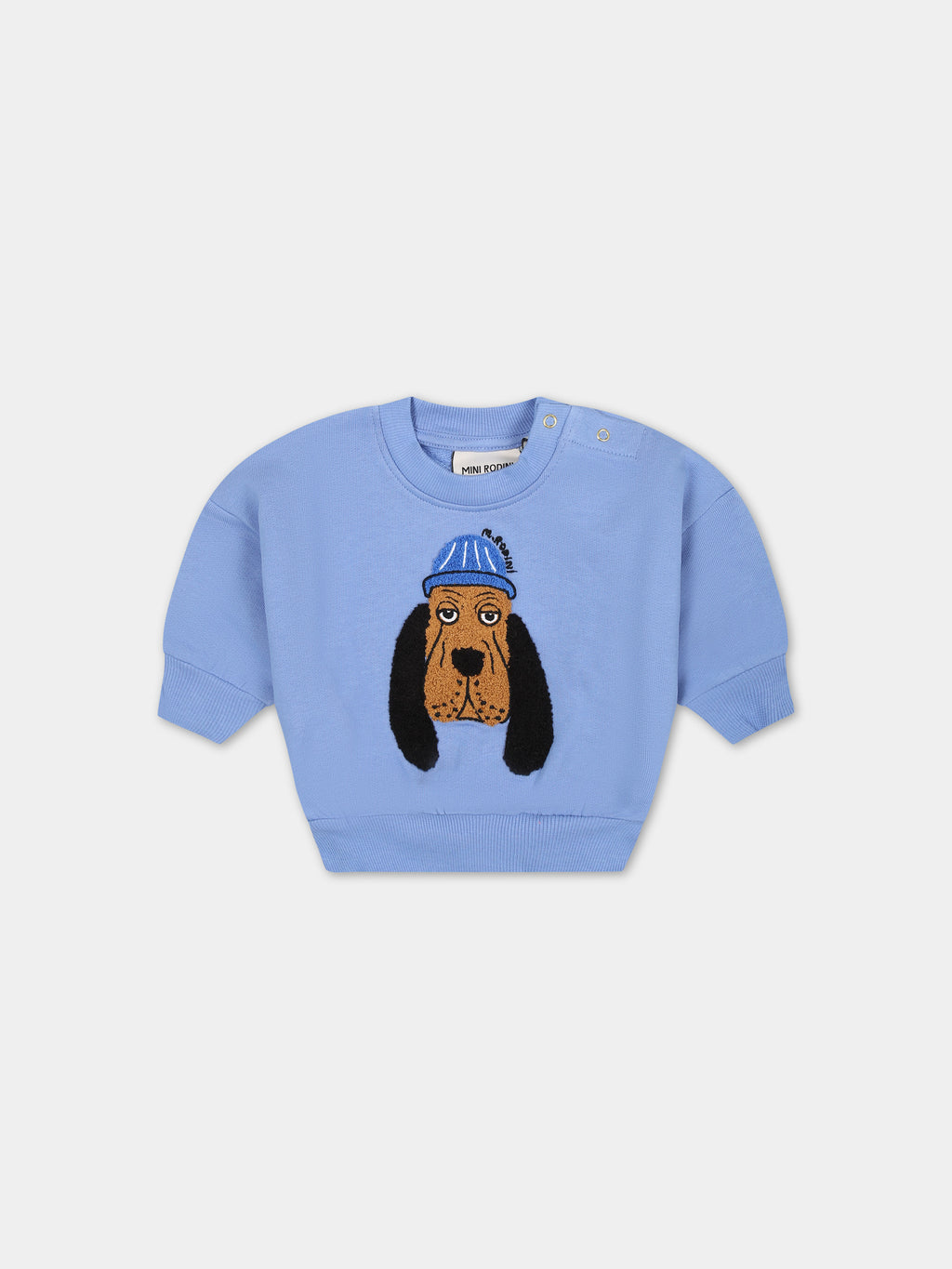 Light blue sweatshirt for baby kids with dog