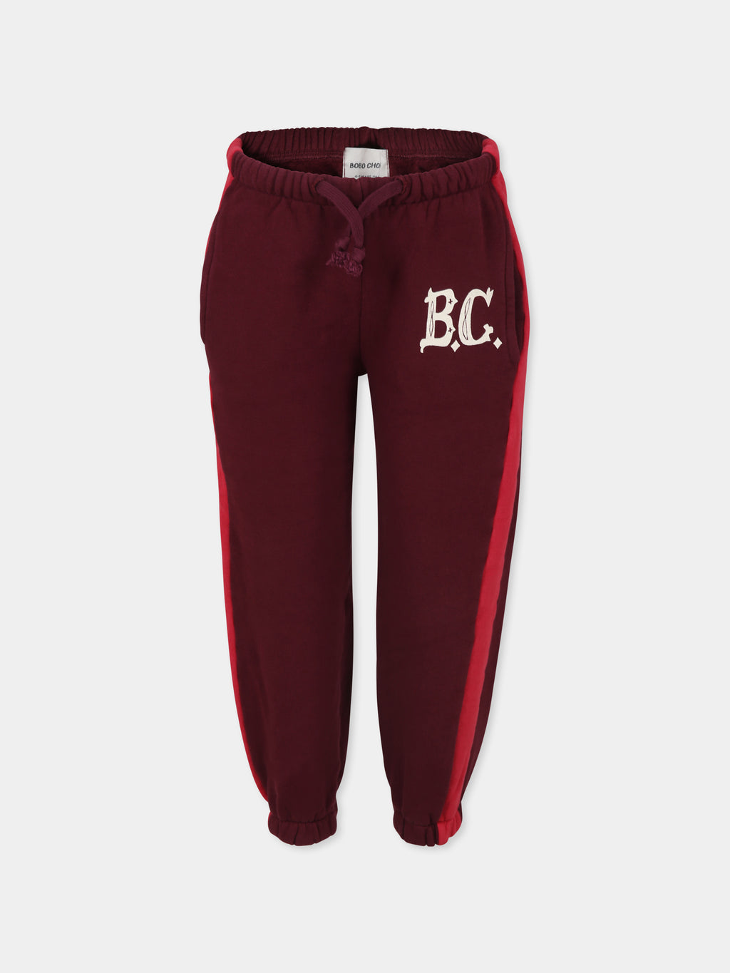 Pantalon bordeaux pour enfants avec logo