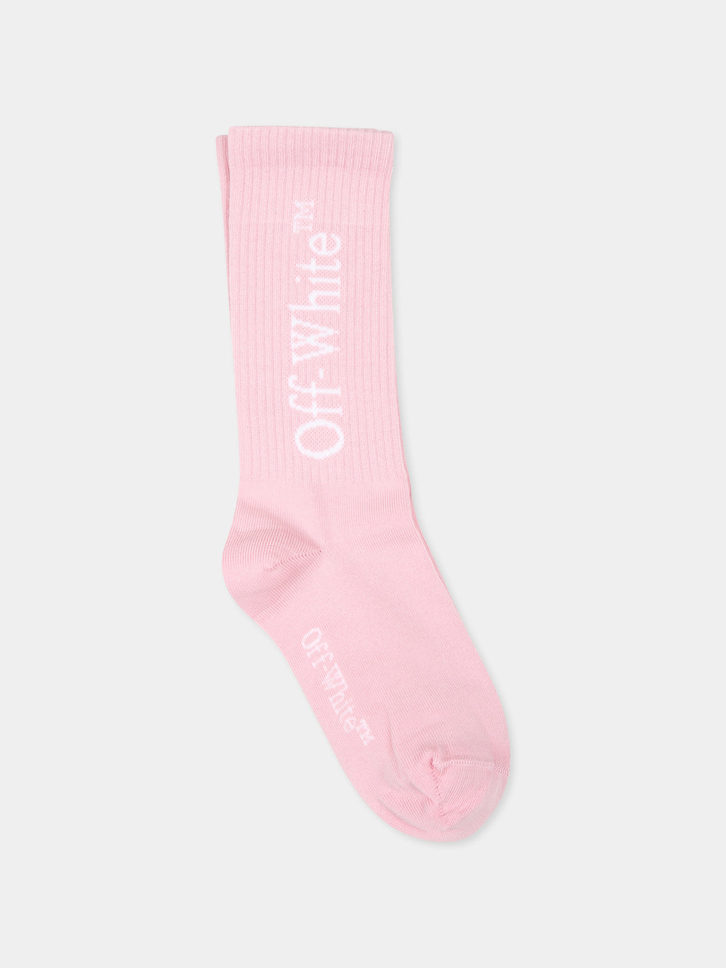 Pink socks for girl with logo