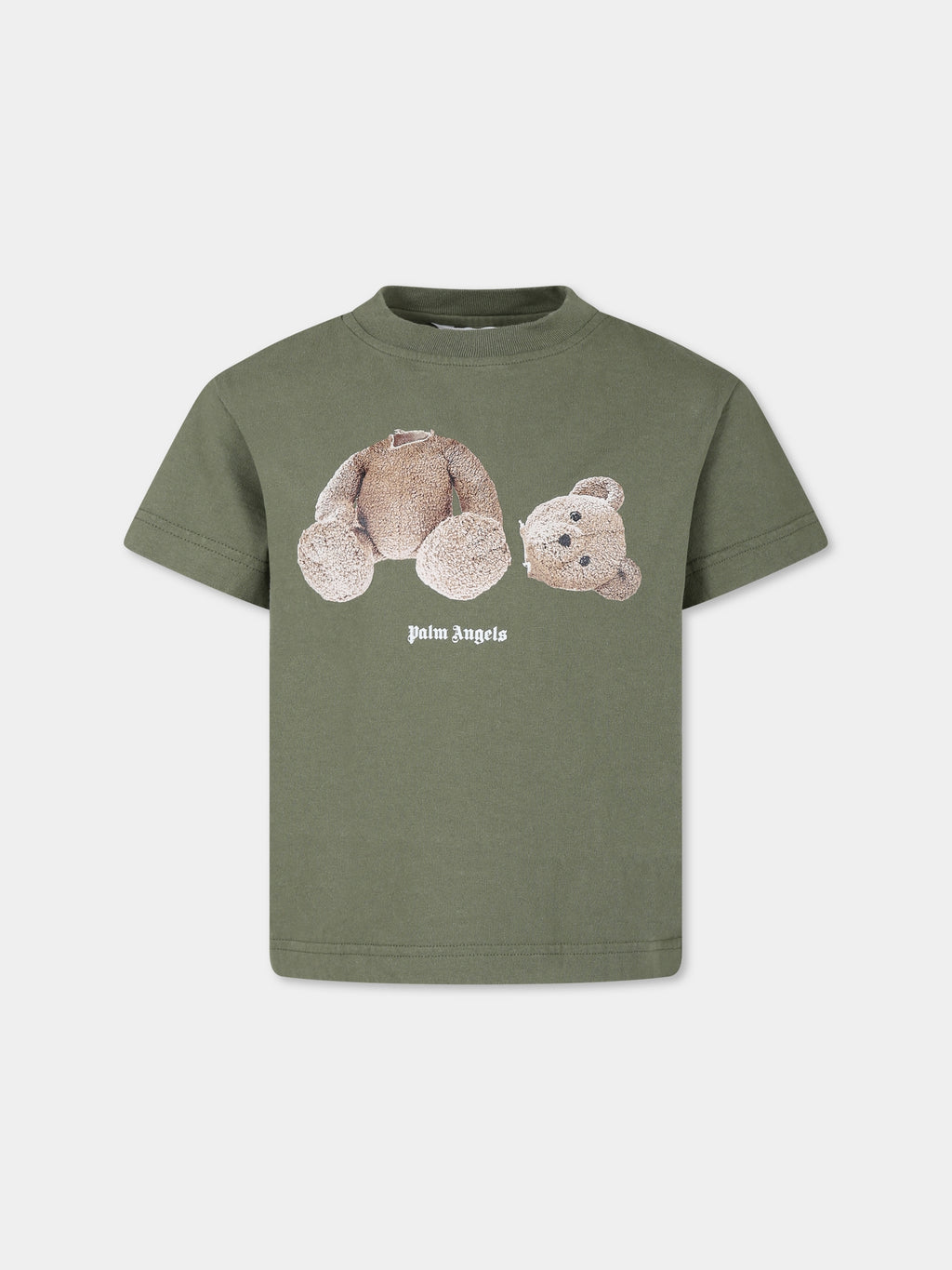 Green t-shirt for boy with bear