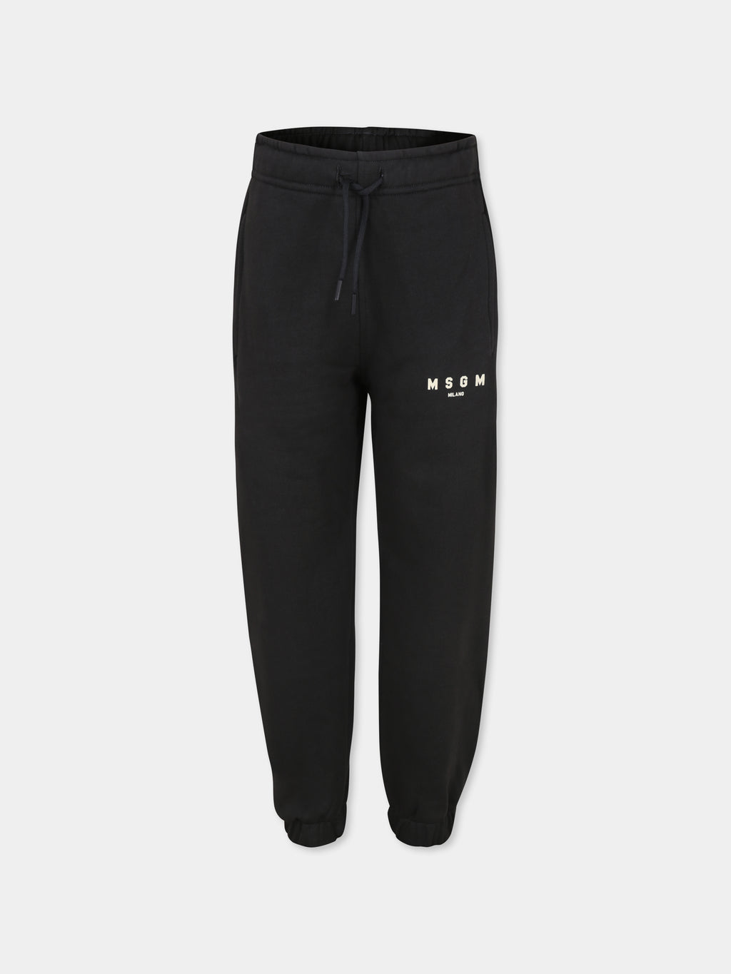 Black trousers for kids with logo