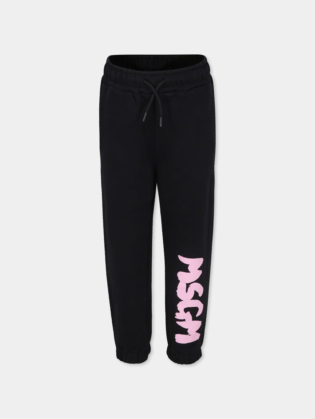 Black trousers for girl with logo