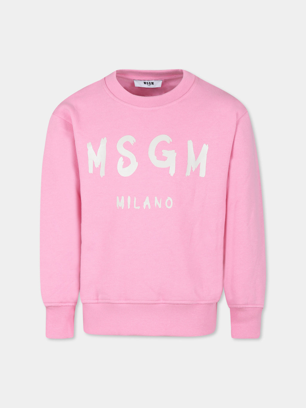 Pink sweatshirt for girl with logo