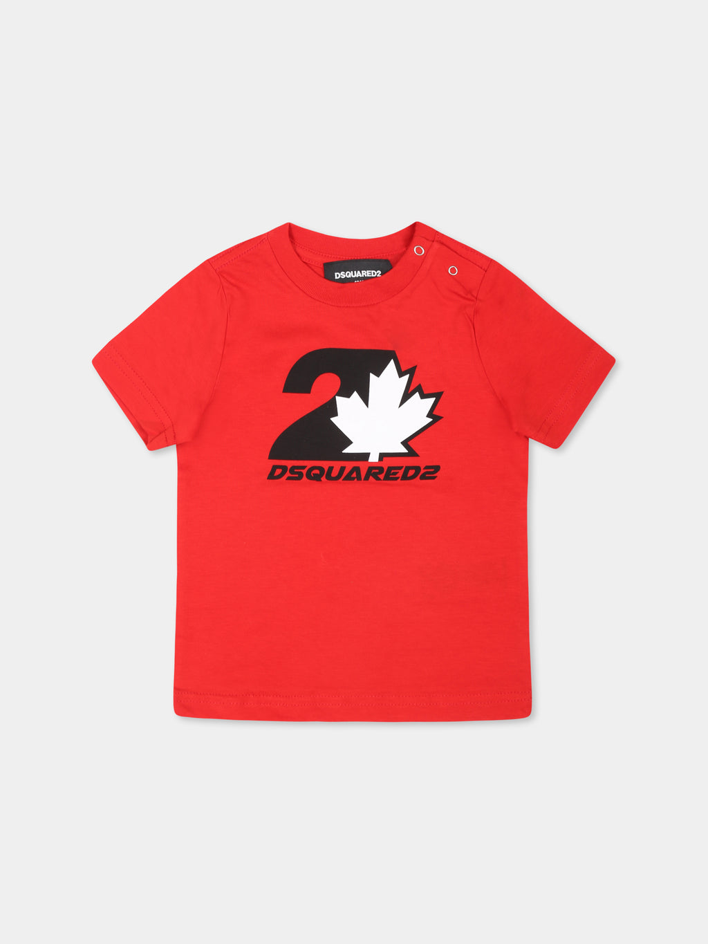 Red t-shirt for baby boy with logo