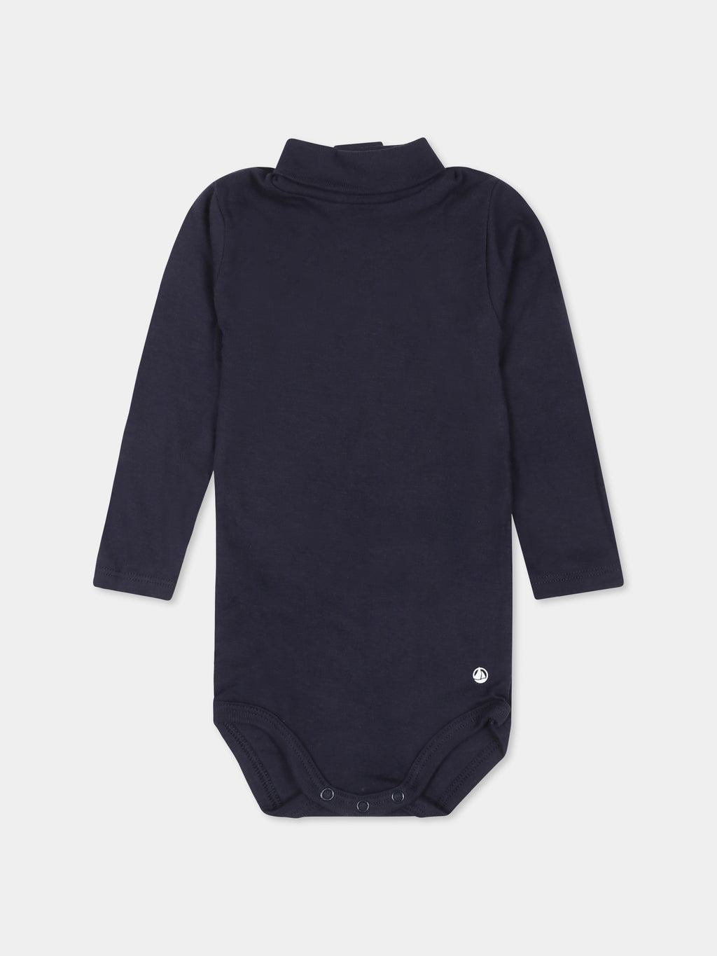 Blue bodysuit with turtle-neck for baby boy