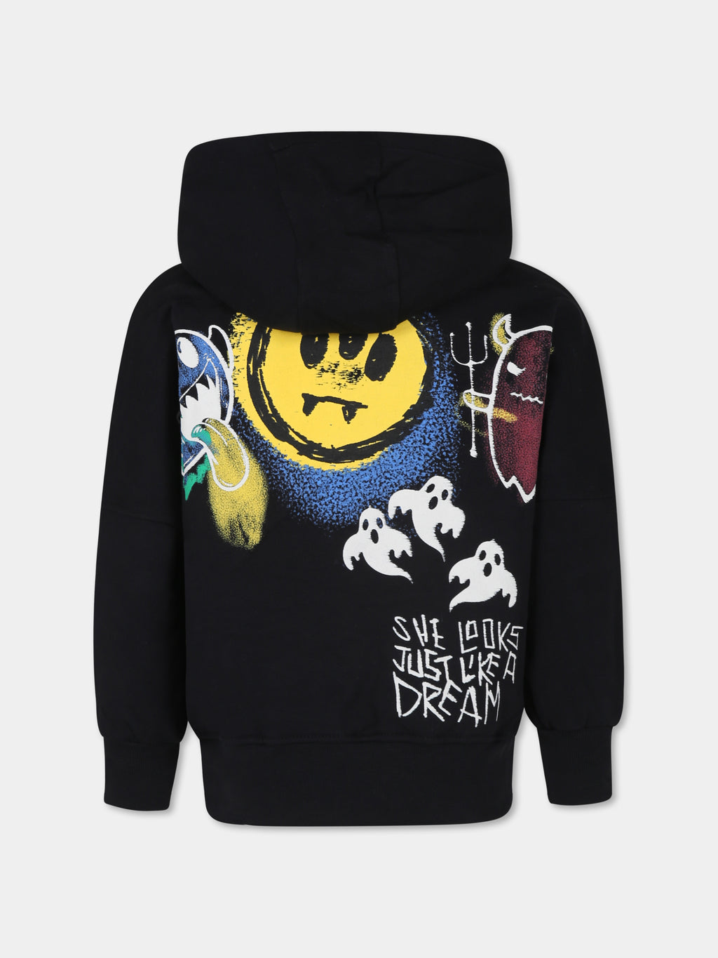 Black sweatshirt for kids with smiley