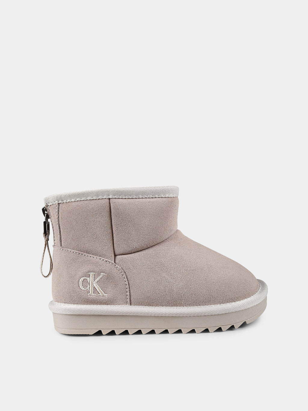 Beige boots for girl with logo