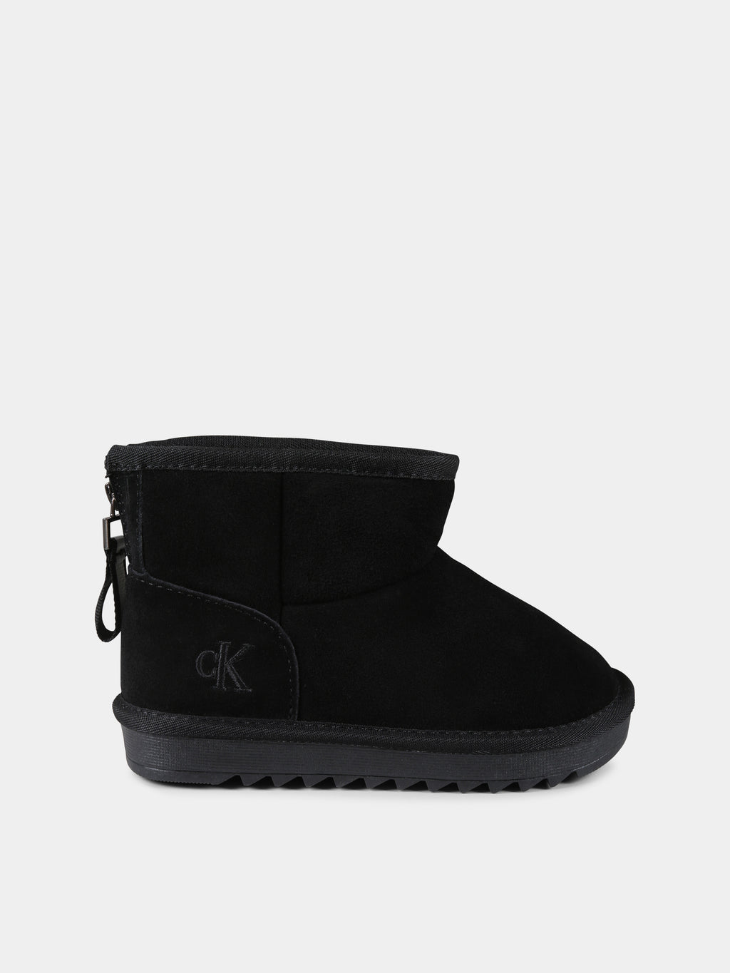 Black boots for girl with logo