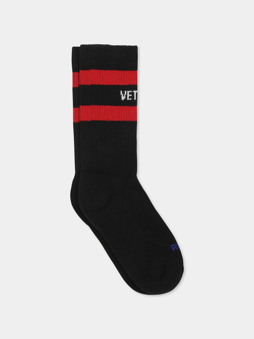 Black socks for kids with white logo