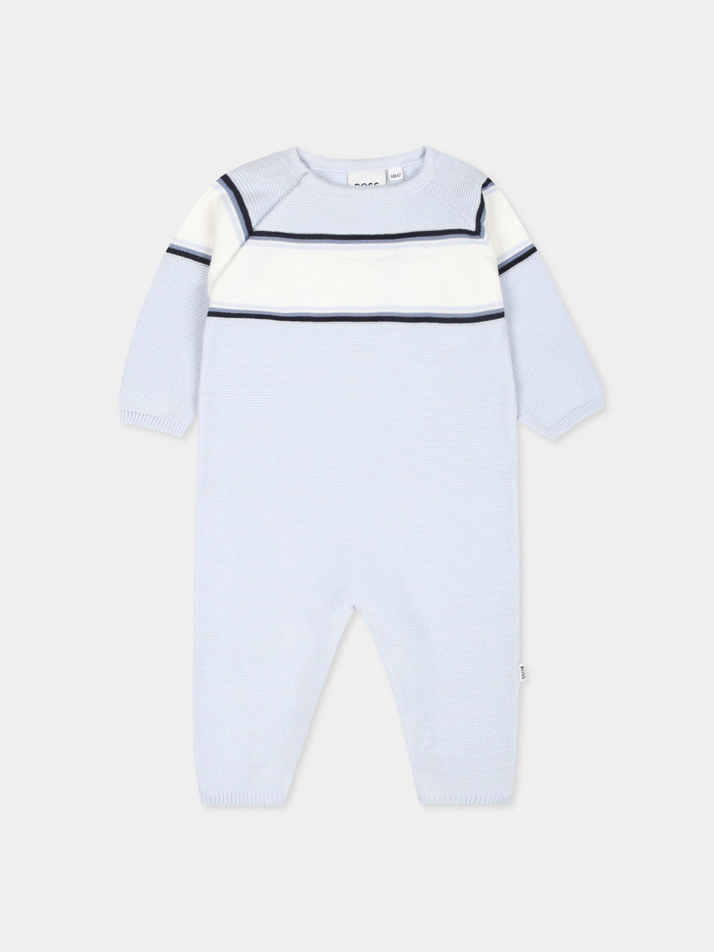 Light blue babygrow for baby boy with logo