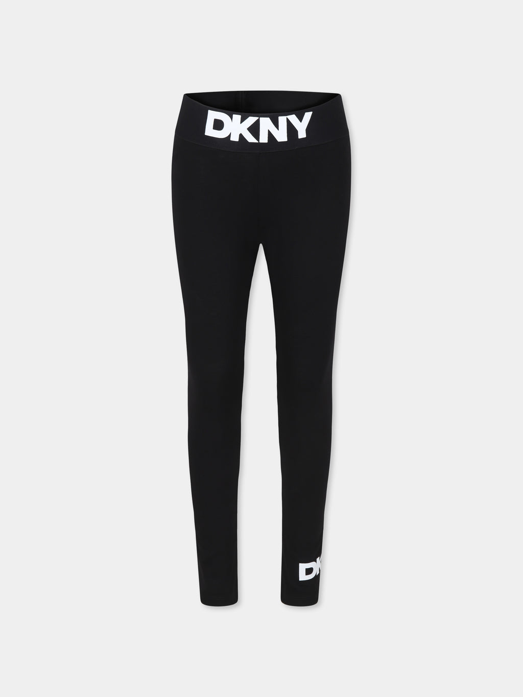 Black leggings for girl with logo