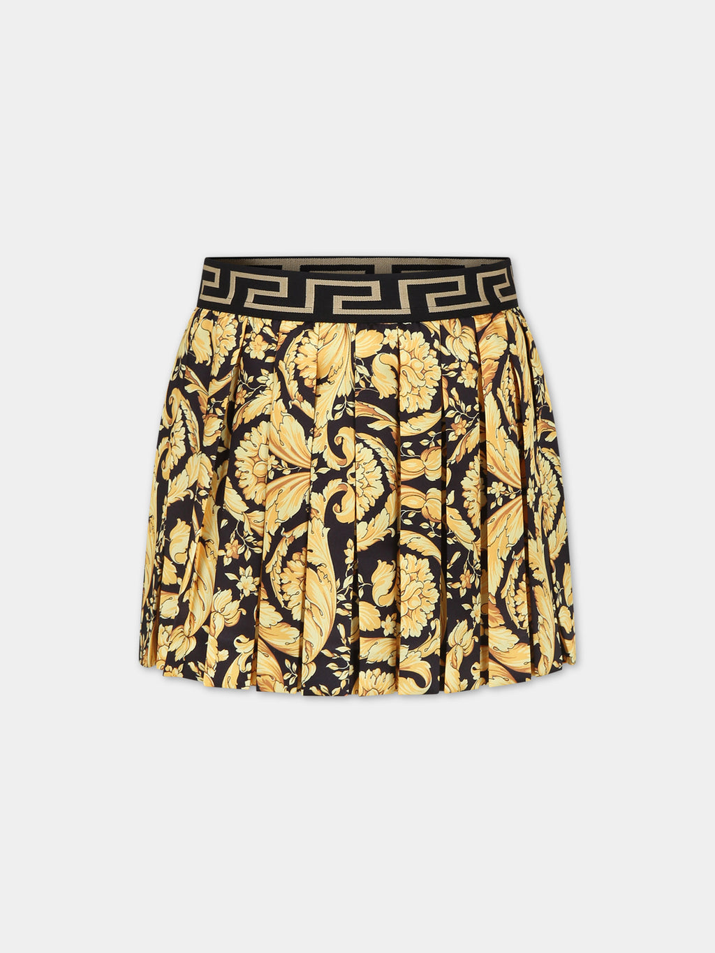 Black skirt for girl with baroque print