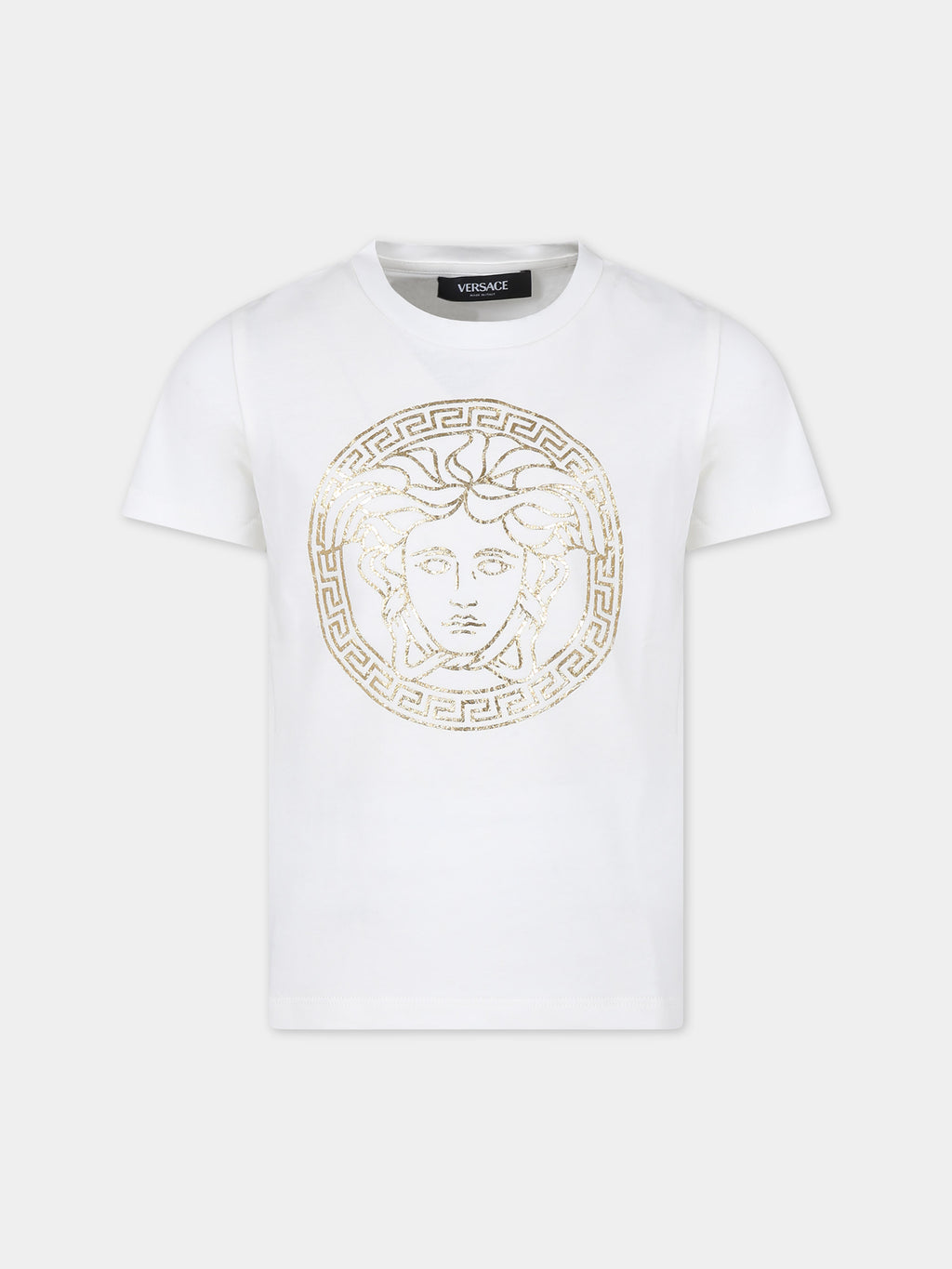 T-shirt blanc pour enfants avec Medusa