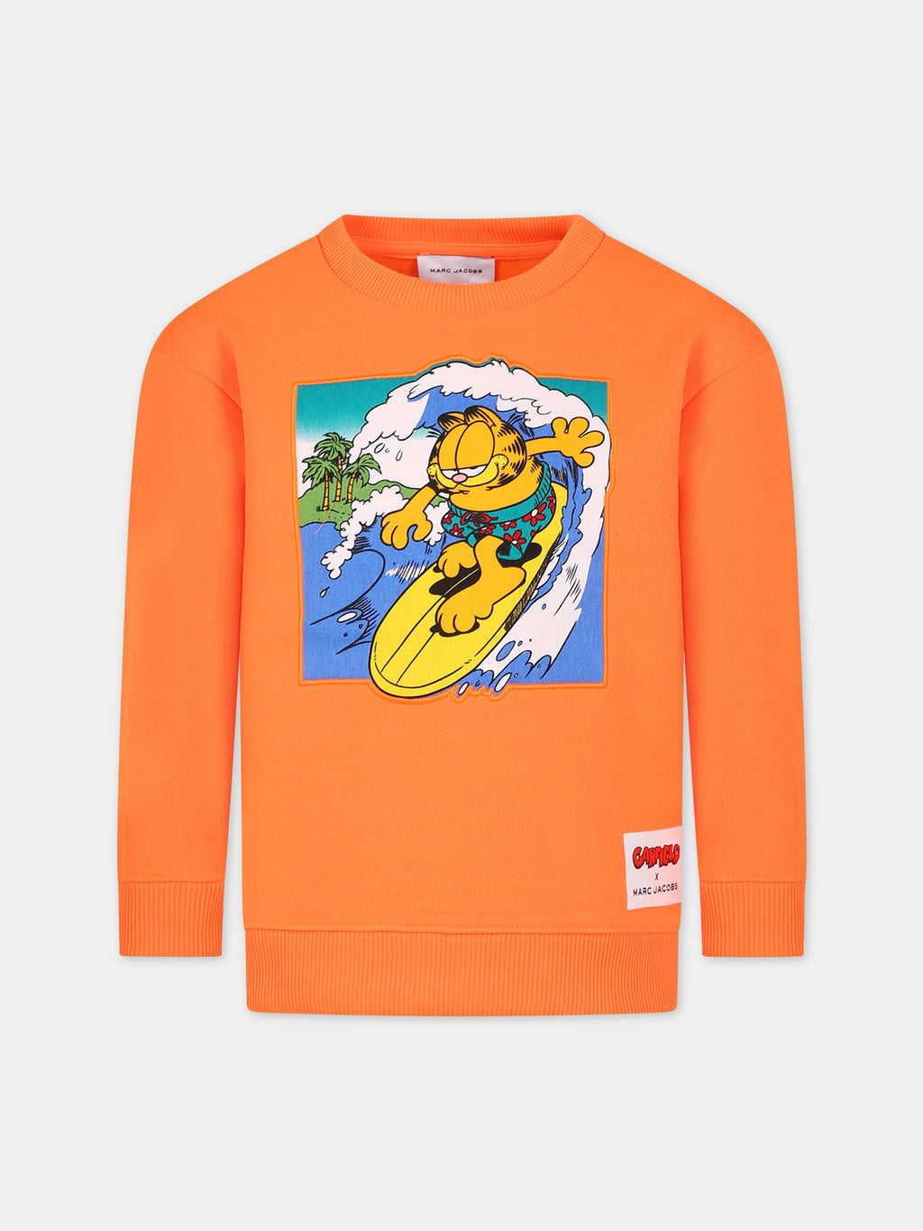 Sweat-shirt orange pour garçon avec Garfield