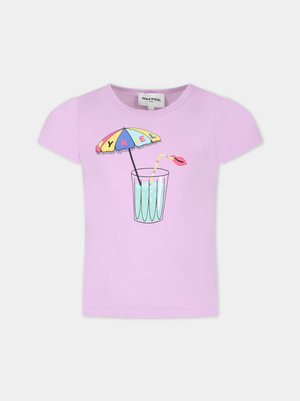 T-shirt violet pour fille avec imprime et  logo