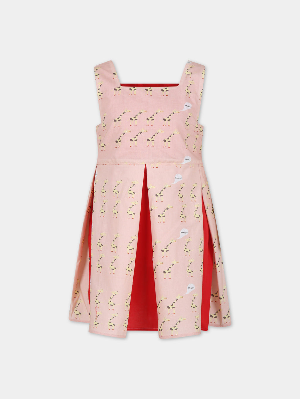 Pink dress for girl with giraffes
