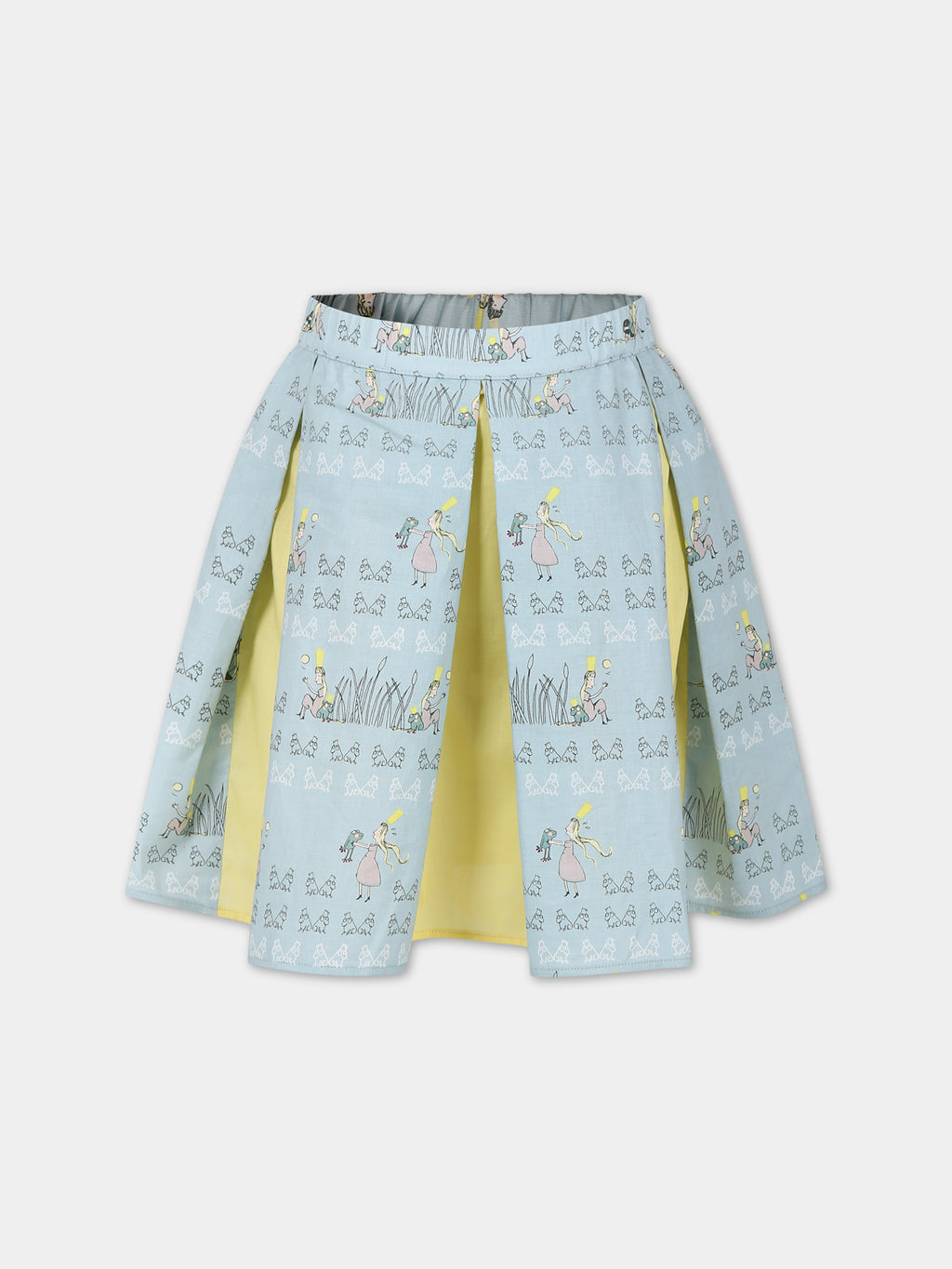 Light blue skirt for girl with print