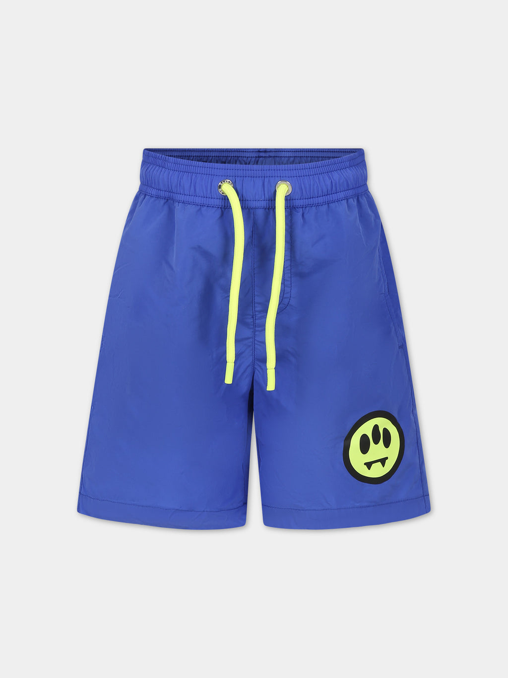 Light blue swim shorts for boy with smiley