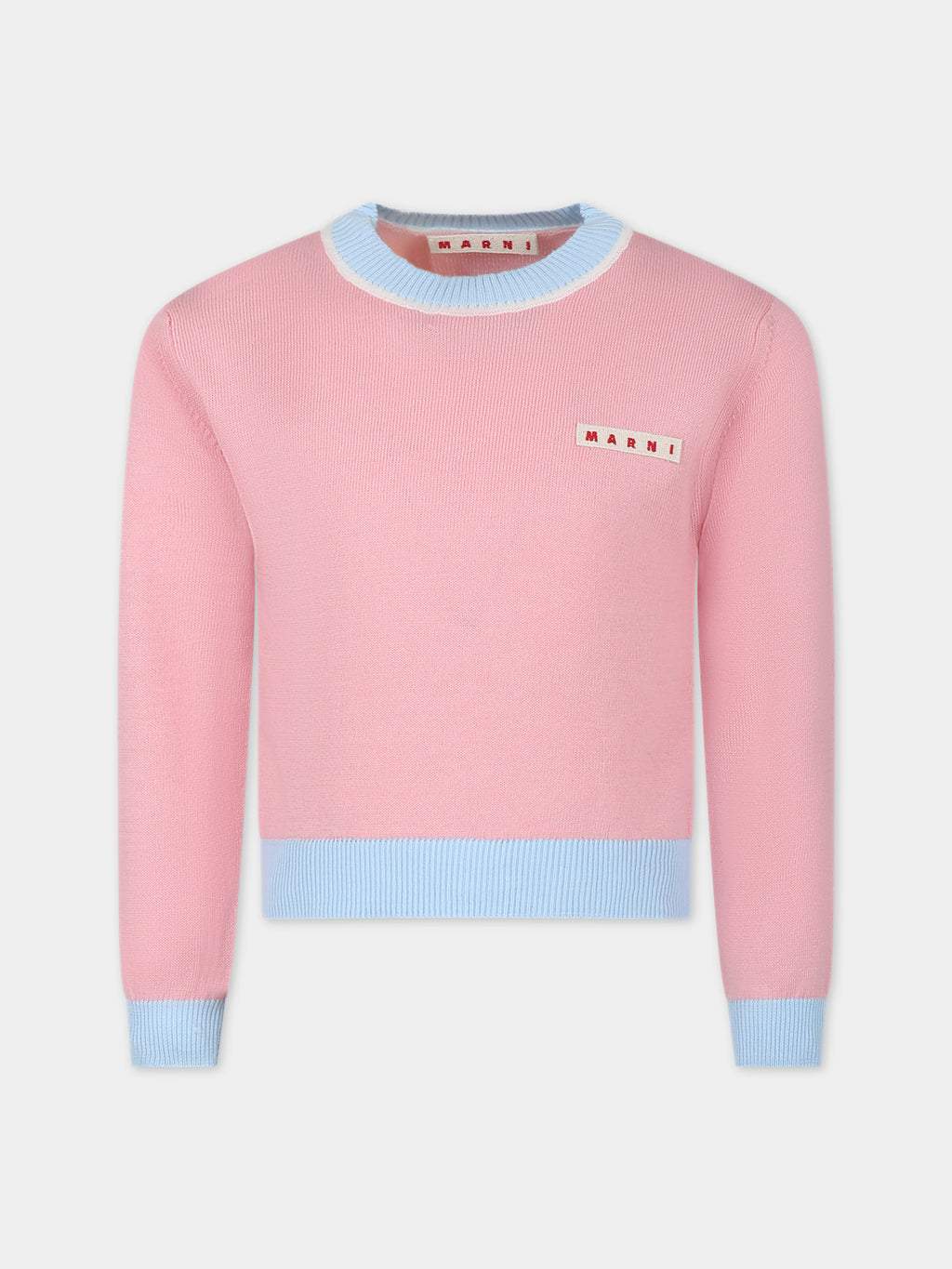 Maglione rosa per bambina con logo